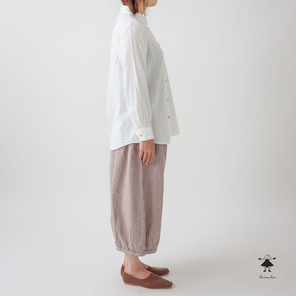 ダブルガーゼ丸衿シャツ