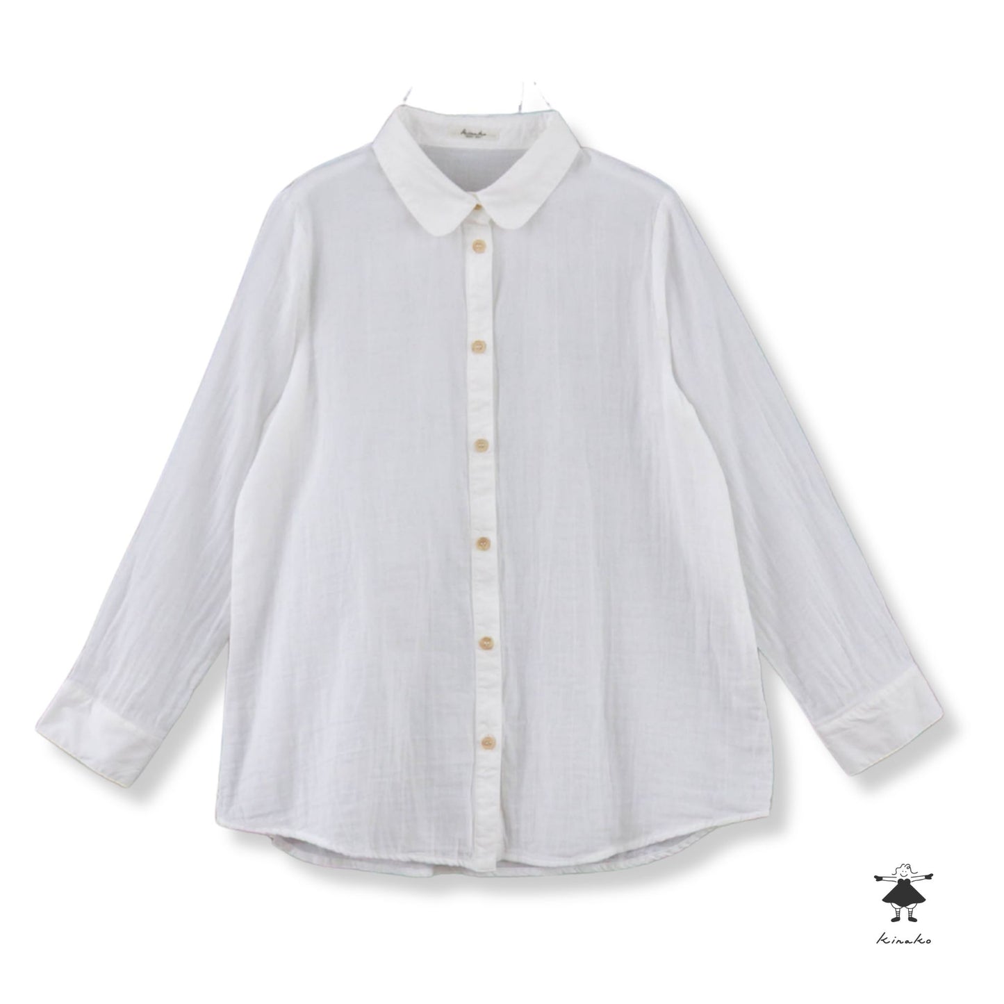 ダブルガーゼ丸衿シャツ