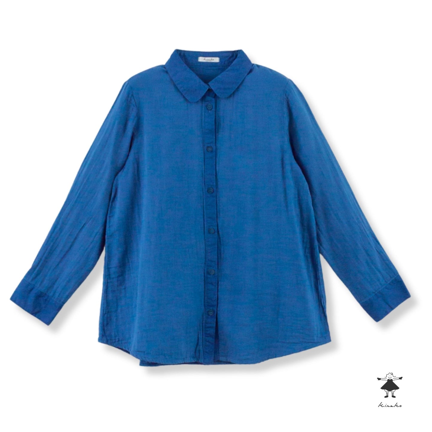 ダブルガーゼ丸衿シャツ