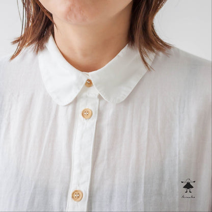 ダブルガーゼ丸衿シャツ