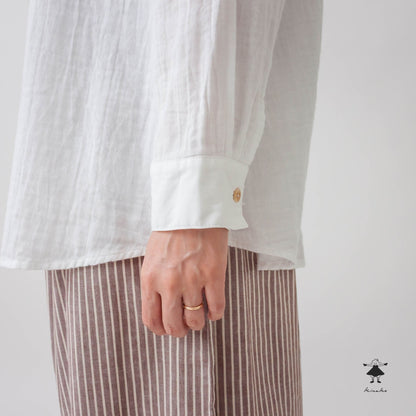 ダブルガーゼ丸衿シャツ