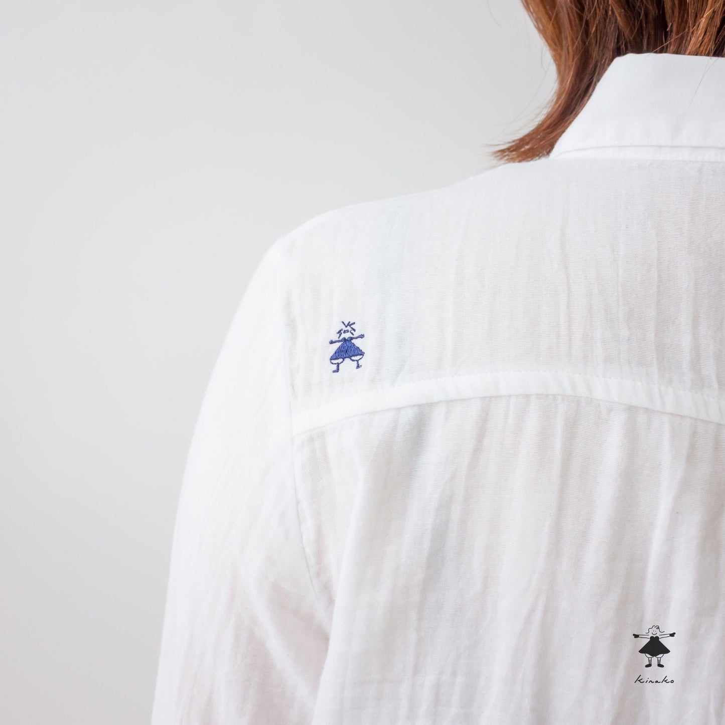 ダブルガーゼ丸衿シャツ