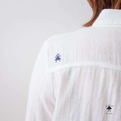 ダブルガーゼ丸衿シャツ