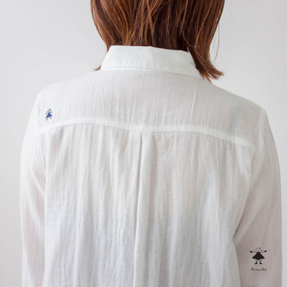 ダブルガーゼ丸衿シャツ