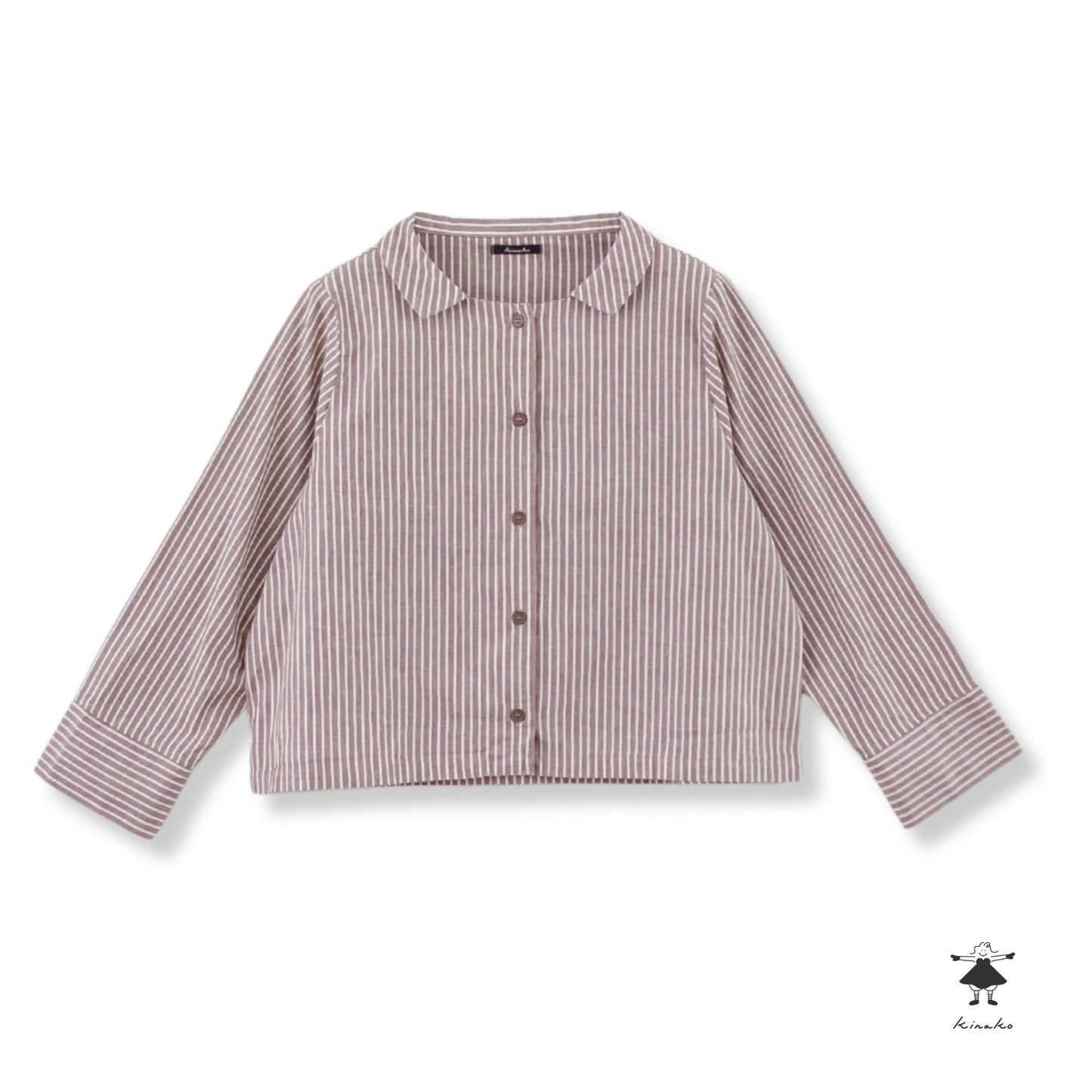 ストライプダンガリーショート ブラウス