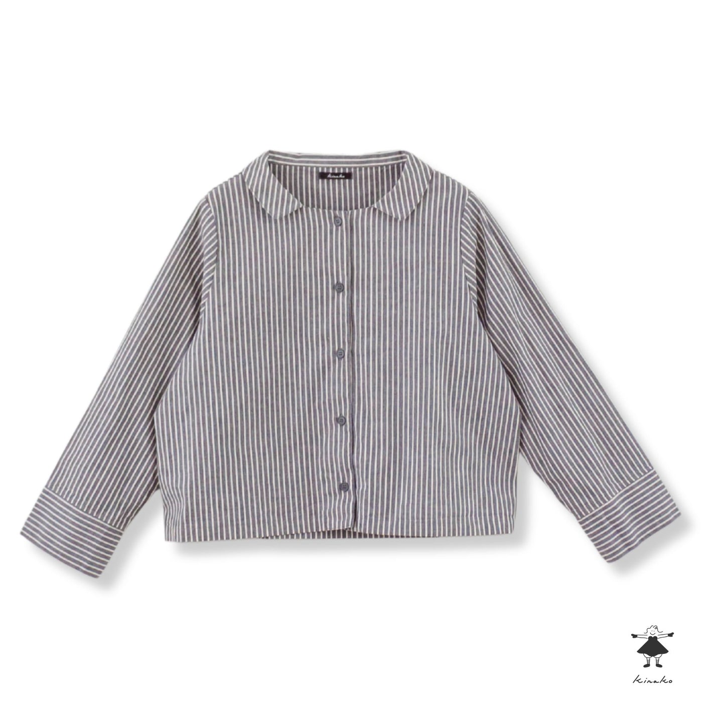 ストライプダンガリーショート ブラウス