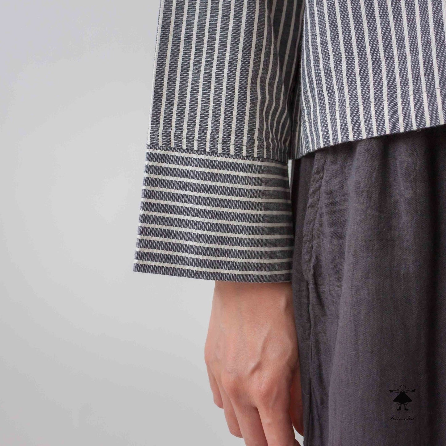 ストライプダンガリーショート ブラウス