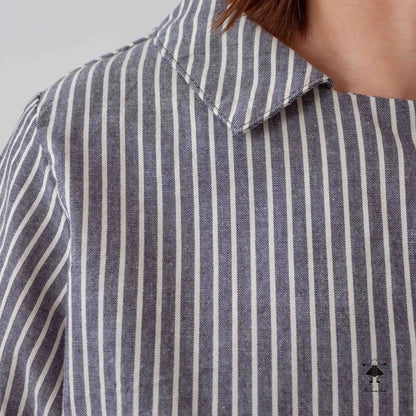 ストライプダンガリーショート ブラウス