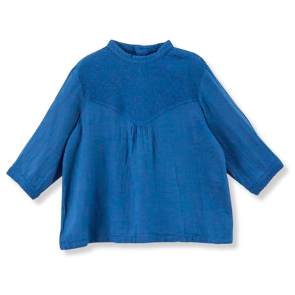 ダブルガーゼ七分袖胸切替プルオーバー