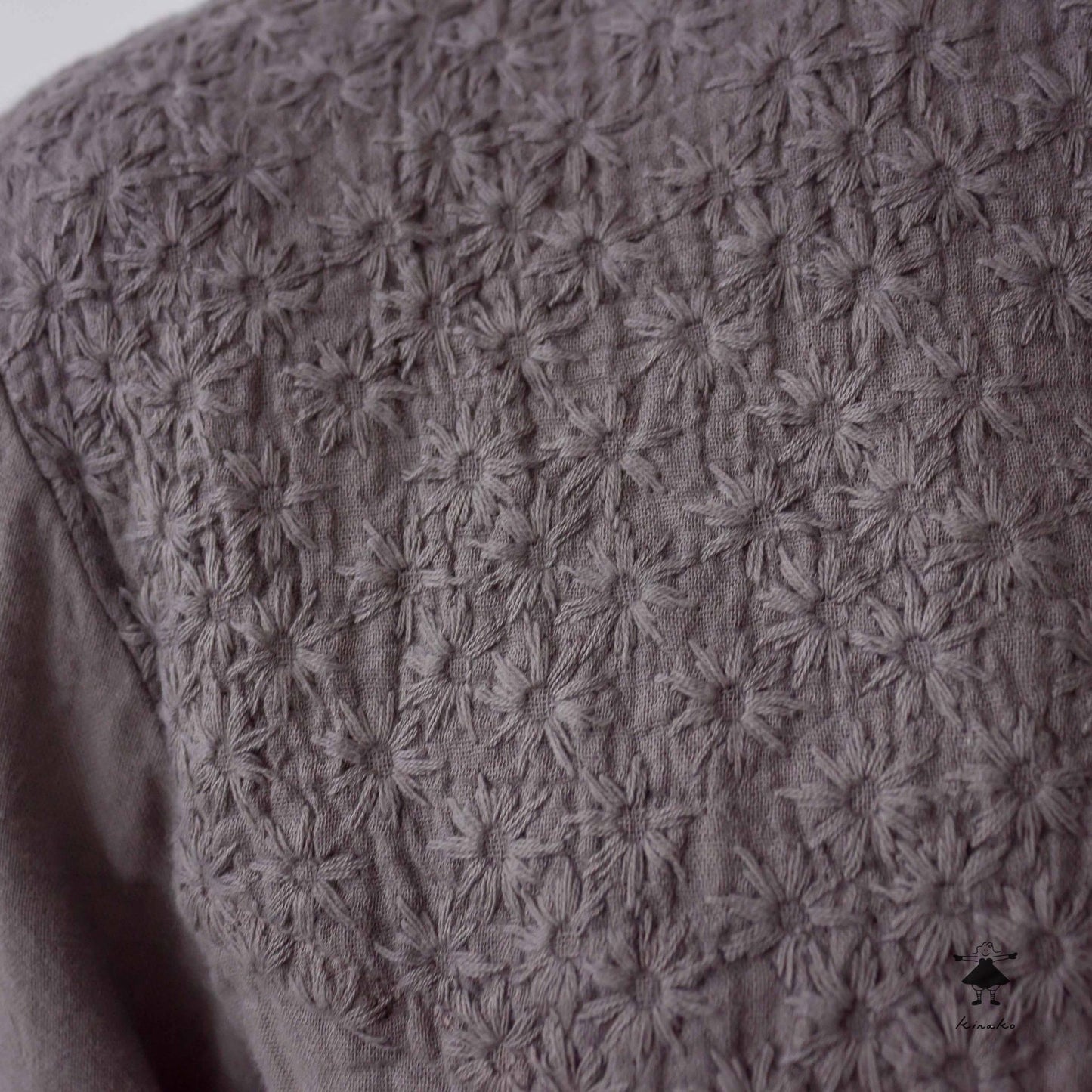 ダブルガーゼ七分袖胸切替プルオーバー