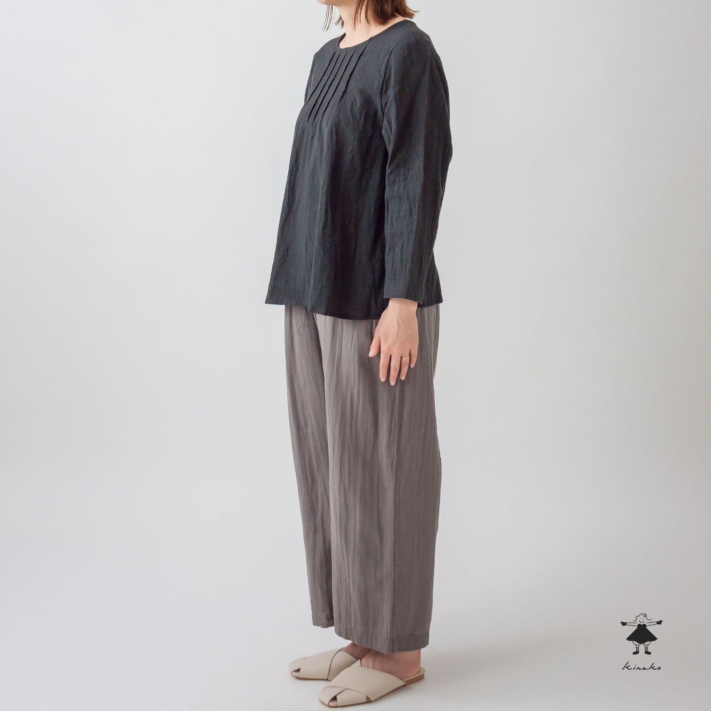 千鳥格子ピンタックプルオーバー