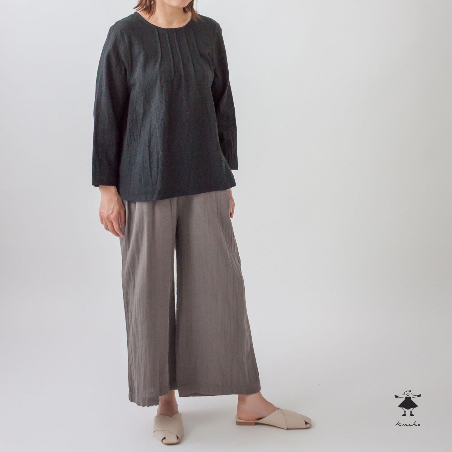 千鳥格子ピンタックプルオーバー