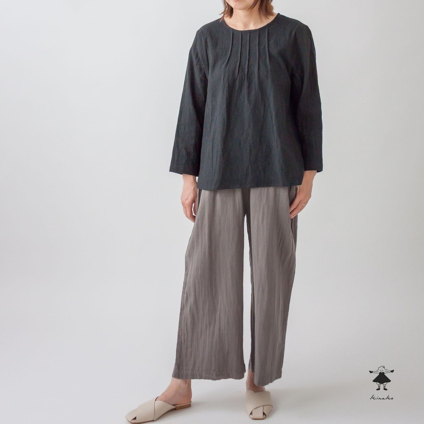 千鳥格子ピンタックプルオーバー