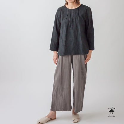 千鳥格子ピンタックプルオーバー