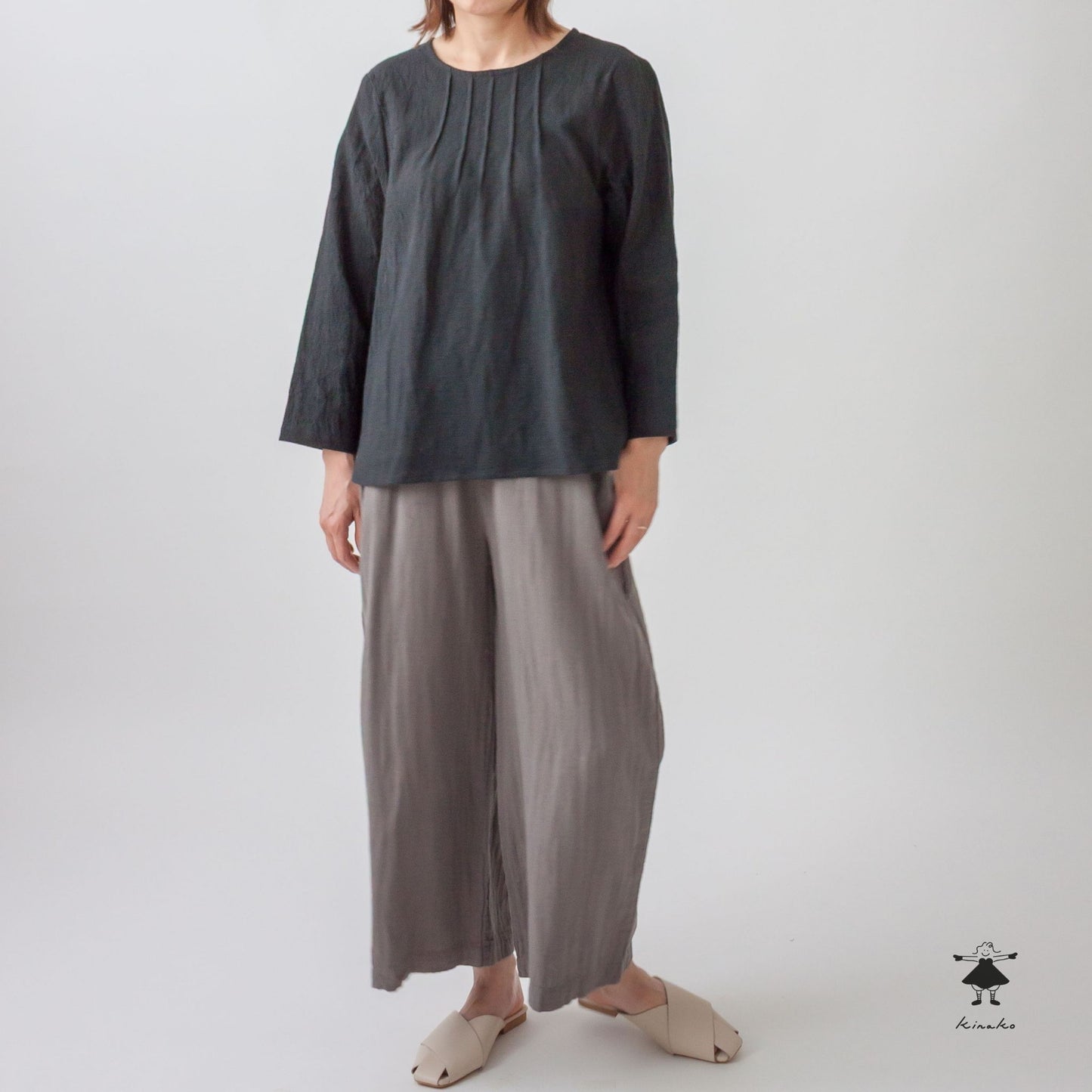 千鳥格子ピンタックプルオーバー