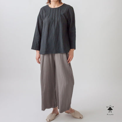 千鳥格子ピンタックプルオーバー