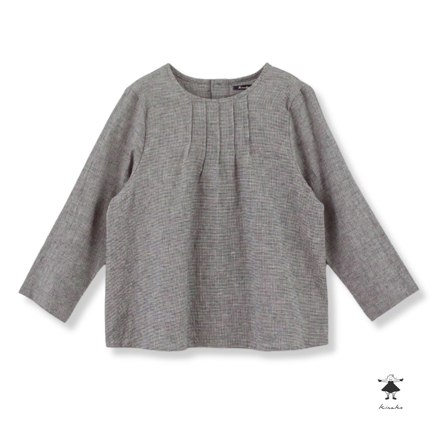 千鳥格子ピンタックプルオーバー