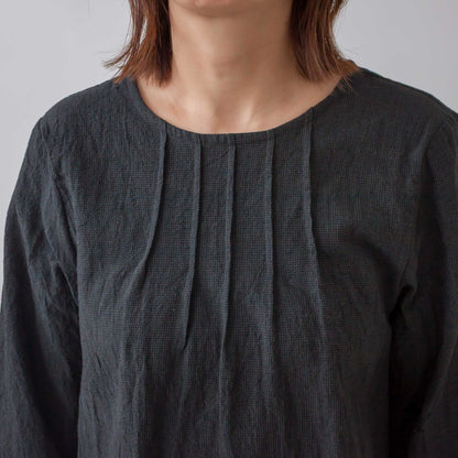 千鳥格子ピンタックプルオーバー