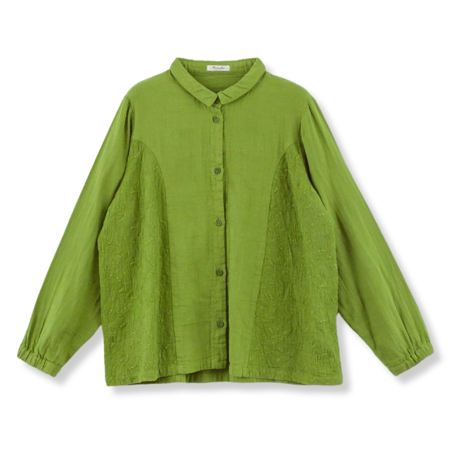 ダブルガーゼ刺しゅう切替ブラウス