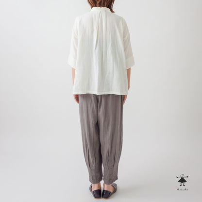 ダブルガーゼチビ衿ブラウス