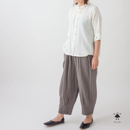 ダブルガーゼチビ衿ブラウス