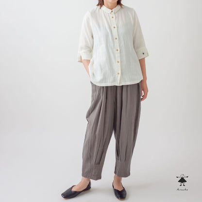 ダブルガーゼチビ衿ブラウス