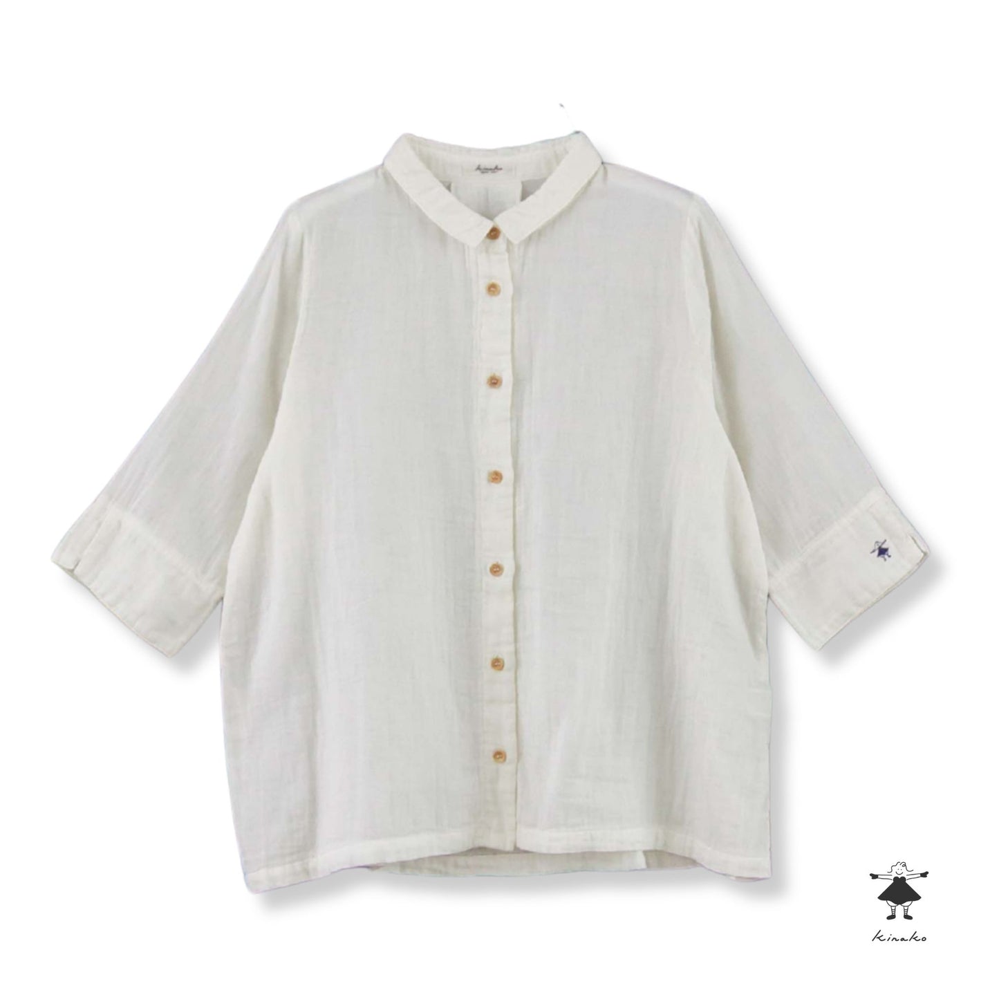 ダブルガーゼチビ衿ブラウス