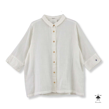 ダブルガーゼチビ衿ブラウス