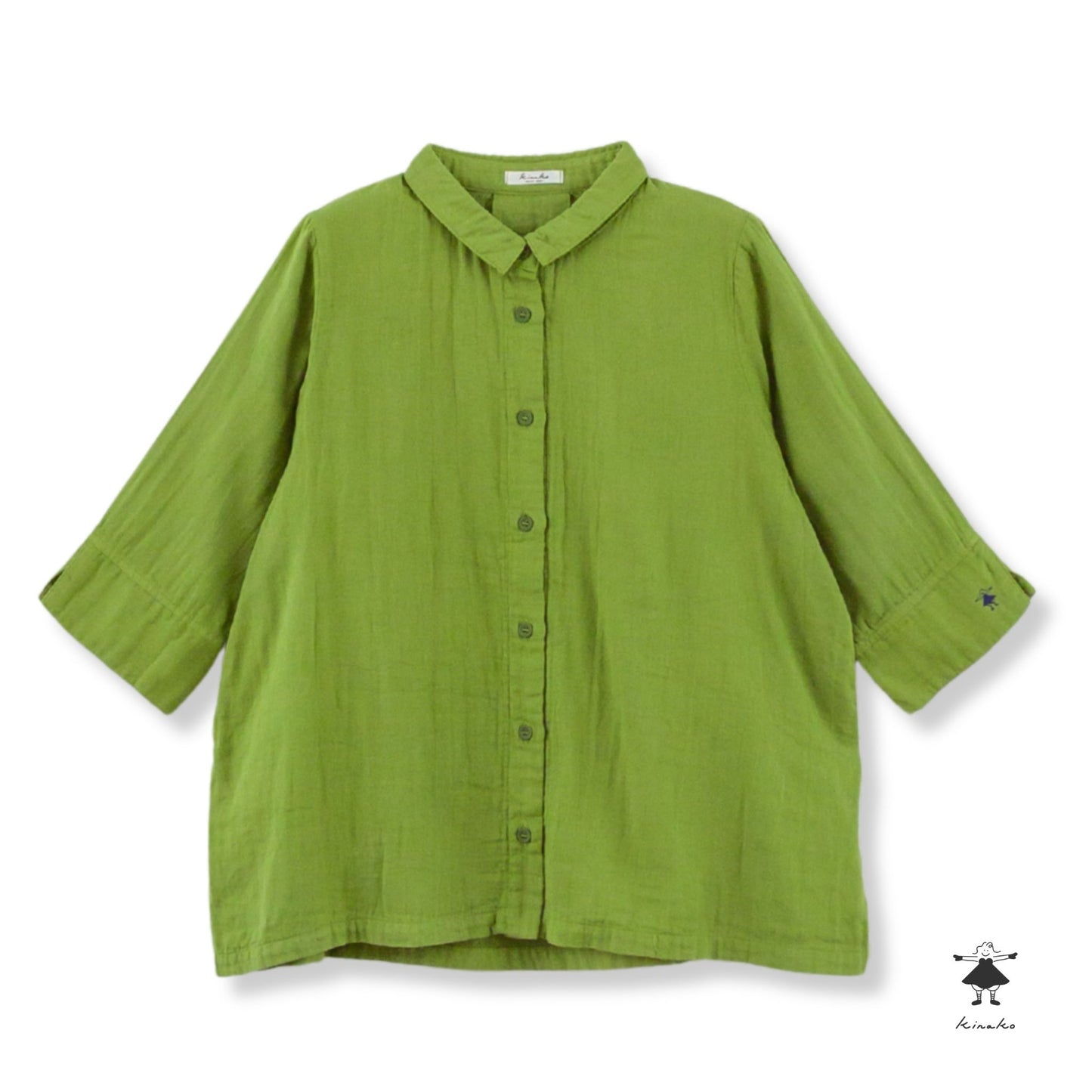 ダブルガーゼチビ衿ブラウス