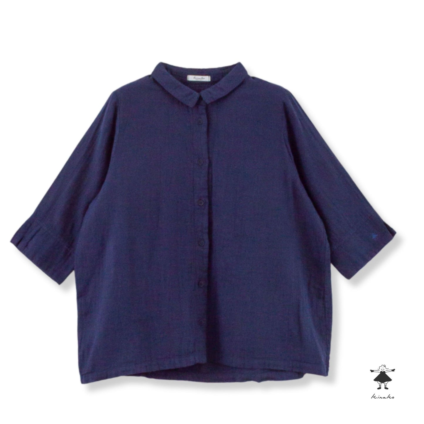 ダブルガーゼチビ衿ブラウス