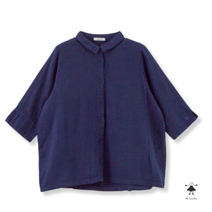 ダブルガーゼチビ衿ブラウス