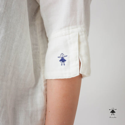 ダブルガーゼチビ衿ブラウス