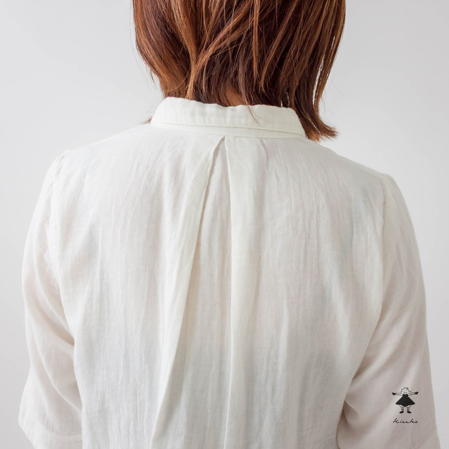 ダブルガーゼチビ衿ブラウス