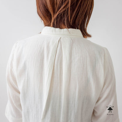 ダブルガーゼチビ衿ブラウス