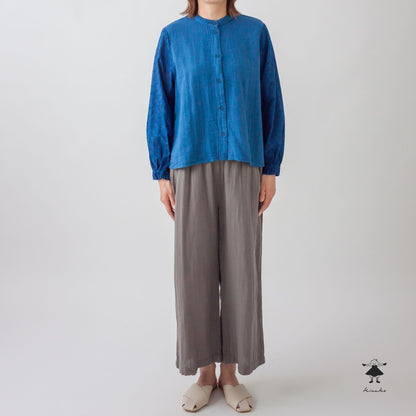 ダブルガーゼ袖レースブラウス