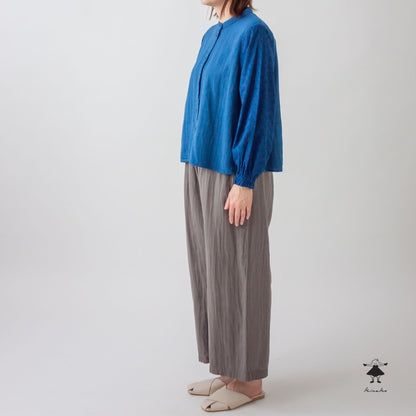 ダブルガーゼ袖レースブラウス