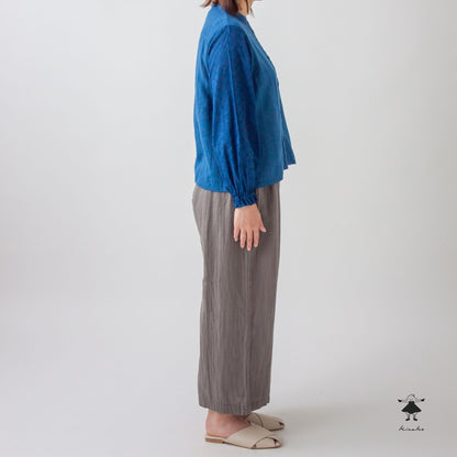 ダブルガーゼ袖レースブラウス