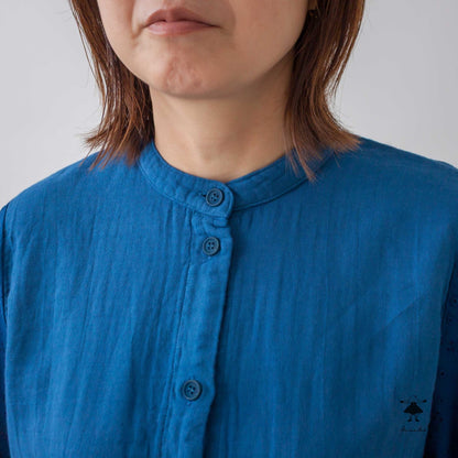 ダブルガーゼ袖レースブラウス