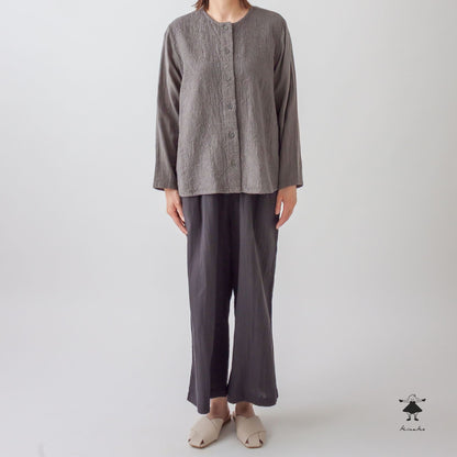 ダブルガーゼ刺しゅうブラウス