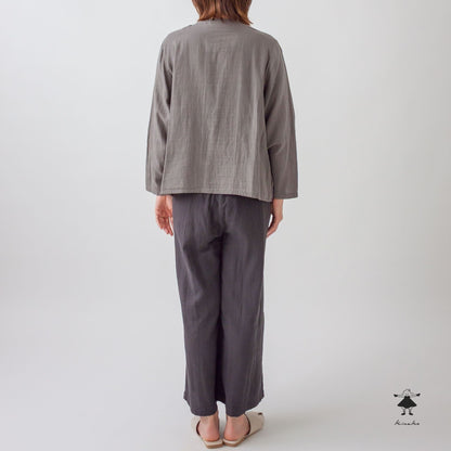 ダブルガーゼ刺しゅうブラウス