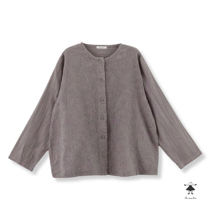 ダブルガーゼ刺しゅうブラウス