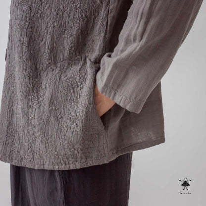 ダブルガーゼ刺しゅうブラウス