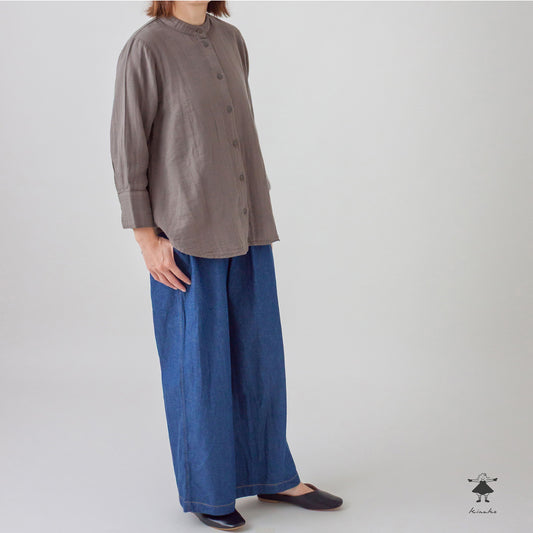 ダブルガーゼ 後ろピンタック ブラウス