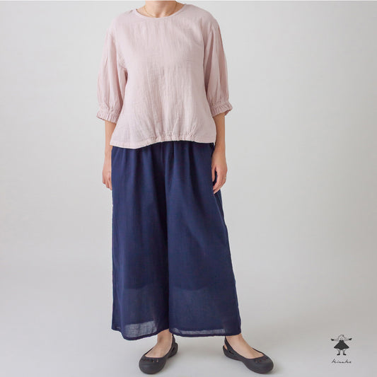 ダブルガーゼ 袖ピンタック プルオーバー