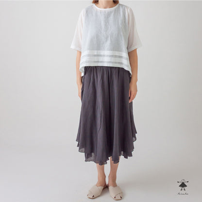 シングルガーゼ 裾タックショートプルオーバー