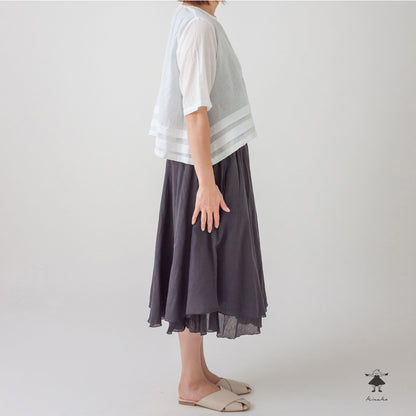 シングルガーゼ 裾タックショートプルオーバー