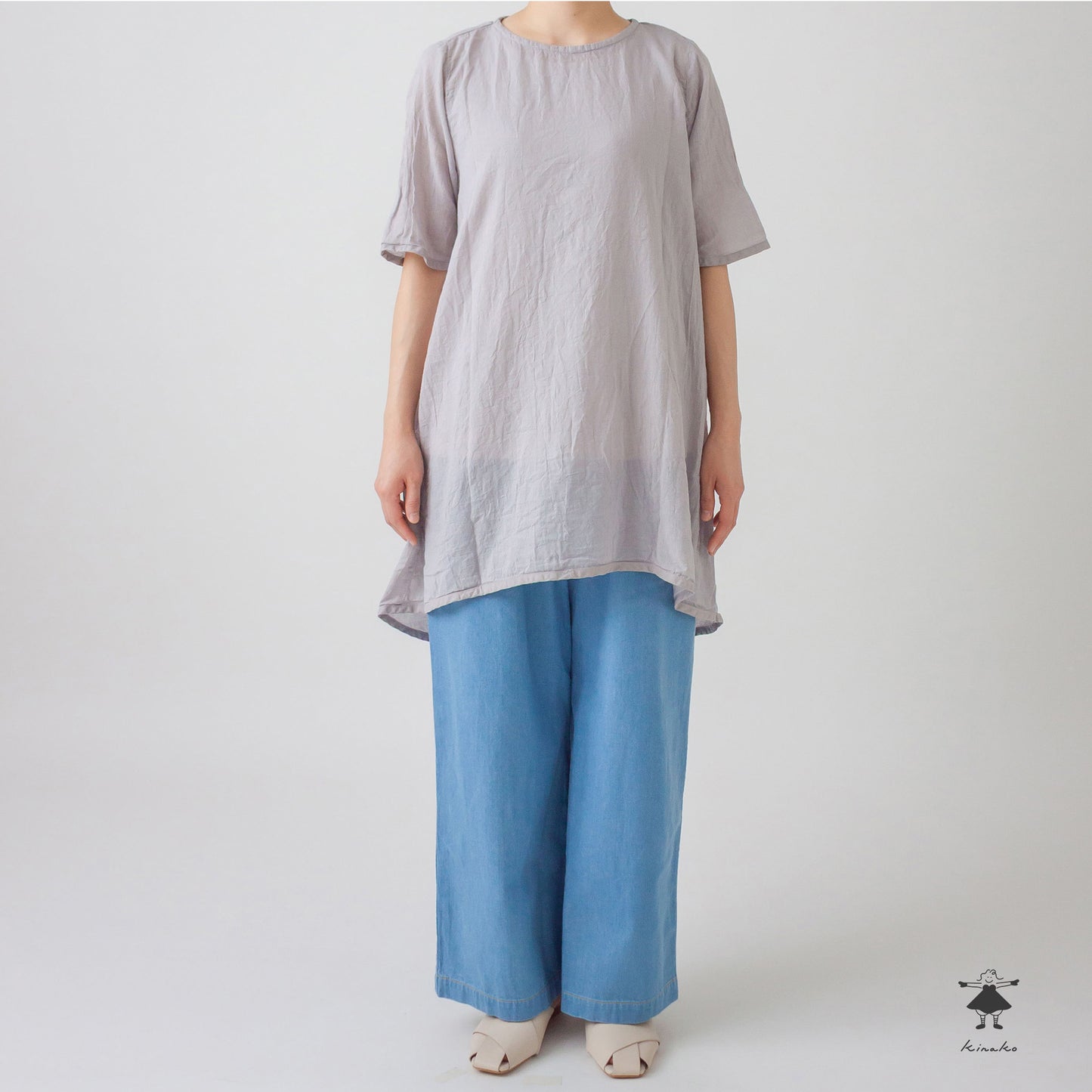 シングルガーゼ 前後差チュニック