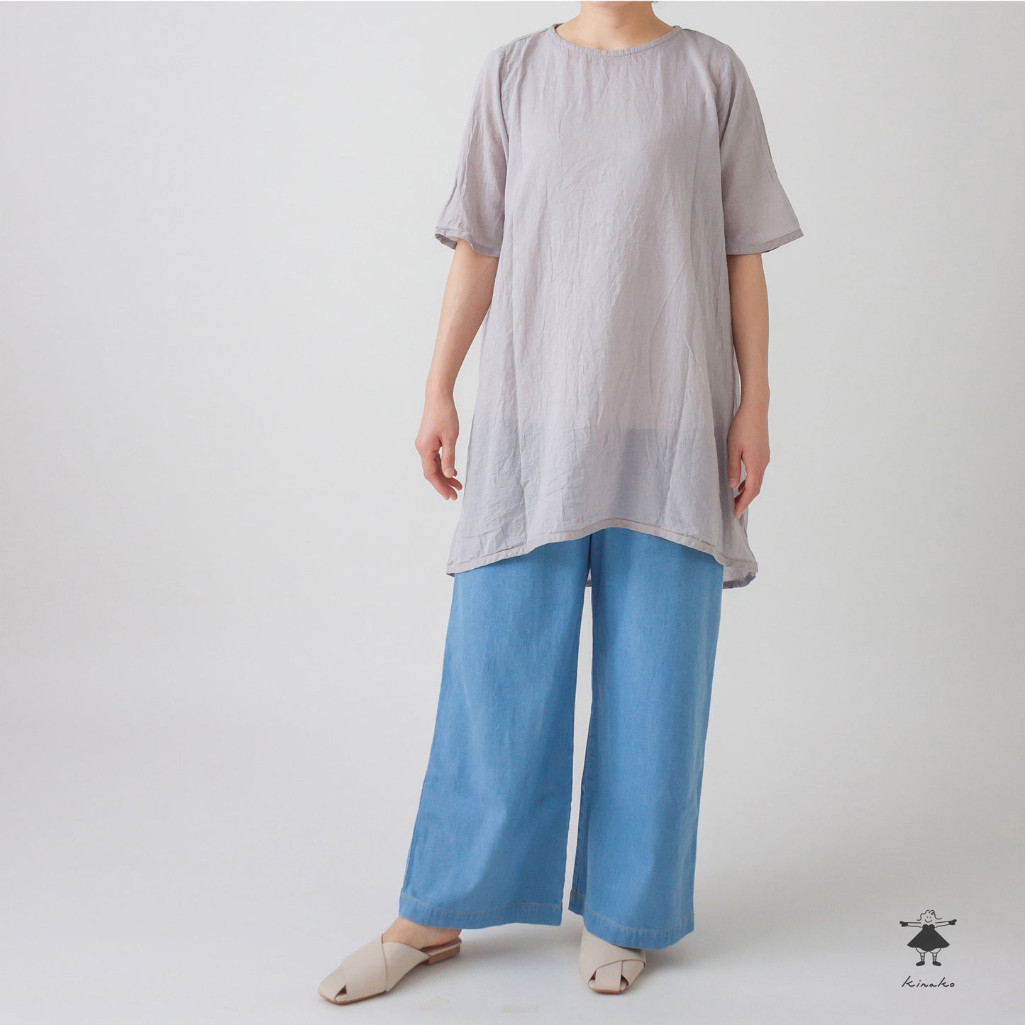 シングルガーゼ 前後差チュニック
