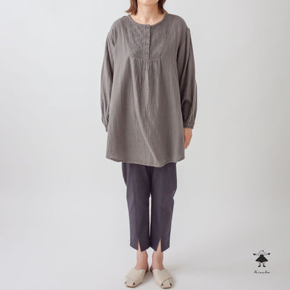 ダブルガーゼ胸切替チュニック