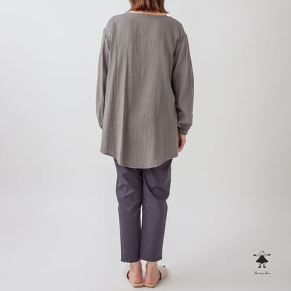 ダブルガーゼ胸切替チュニック